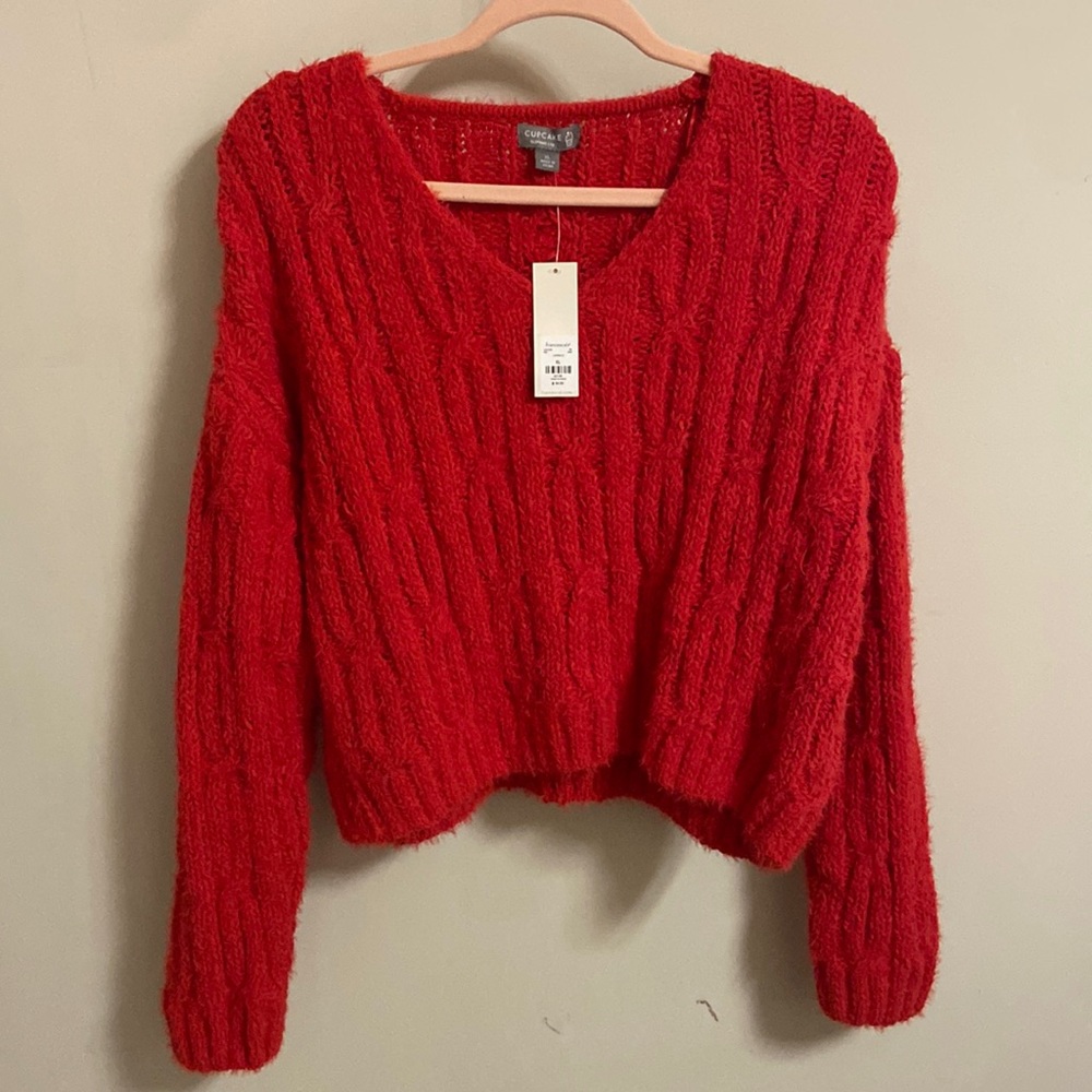 Chenille crop sweater XL